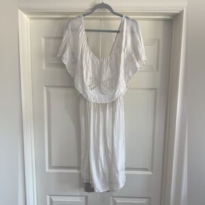 Free People White Lace Overlay Dress